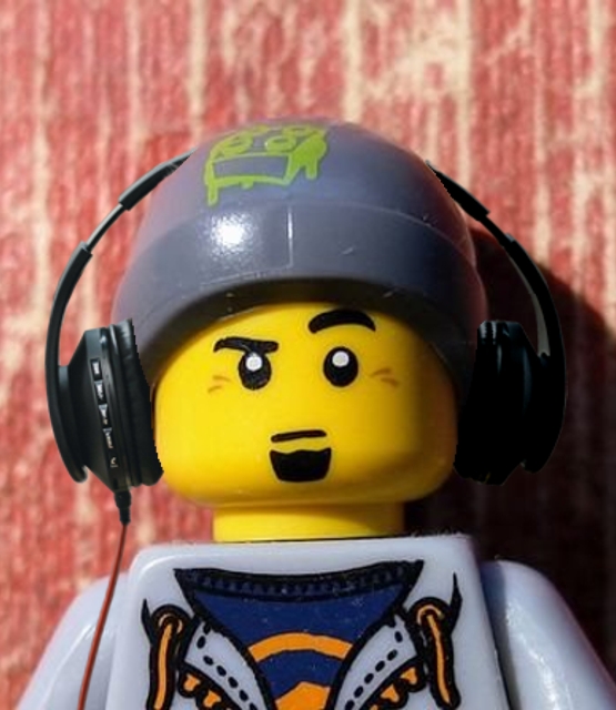 Lego Avatar listening to music